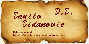 Danilo Didanović vizit kartica